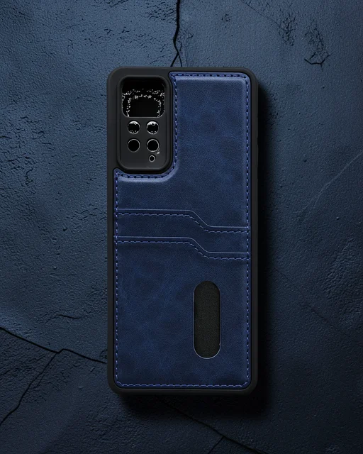 Xiaomi Redmi Note 12 Pro 4g Kılıf Sara Kartvizitli Deri Kılıf - Lacivert