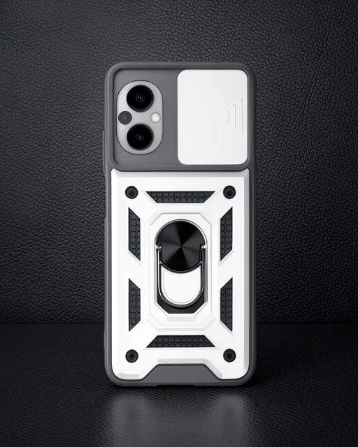 Xiaomi Poco M5 Kılıf Pars Lens Yüzüklü Silikon - Gümüş