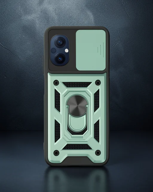 Xiaomi Poco M5 Kılıf Pars Lens Yüzüklü Silikon - Yeşil