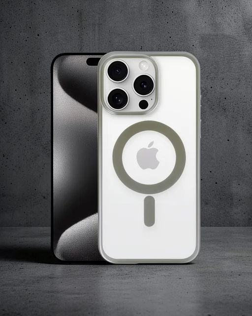 Apple İphone 15 Pro Max Kılıf Erozi Magsafe Kapak - Gri