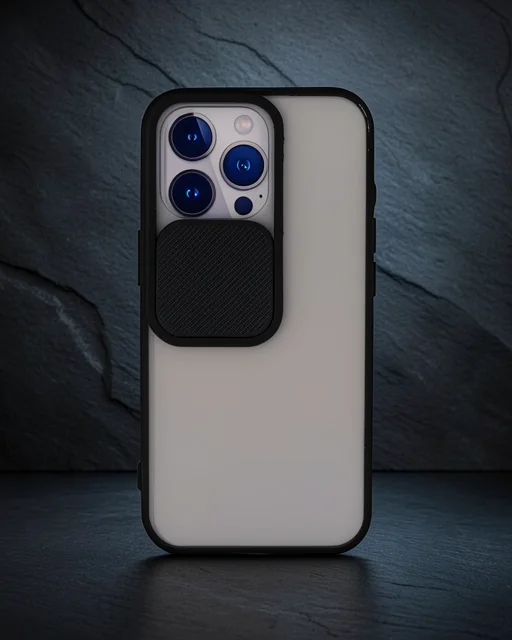 Apple İphone 13 Pro Kılıf Palm Buzlu Kamera Sürgülü Silikon - Siyah