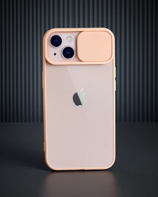 Apple İphone 13 Kılıf Palm Buzlu Kamera Sürgülü Silikon - Pembe