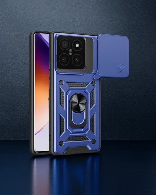 Xiaomi Mi 14t Pro Kılıf Pars Lens Yüzüklü Silikon - Lacivert