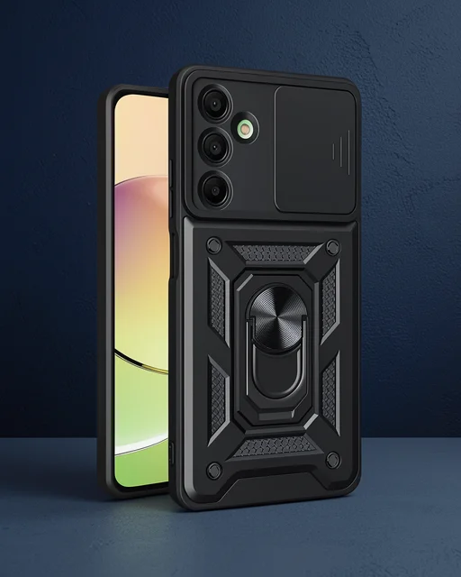 Samsung Galaxy A56 Kılıf Pars Lens Yüzüklü Silikon - Siyah
