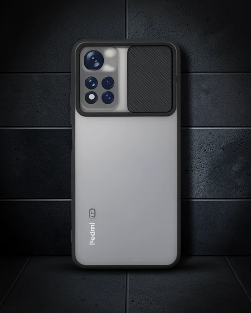 Xiaomi Redmi Note 11t Kılıf Palm Buzlu Kamera Sürgülü Silikon - Siyah