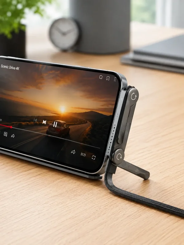 Ergonomik Type-c Telefon Standlı Şarj Kablosu 240w