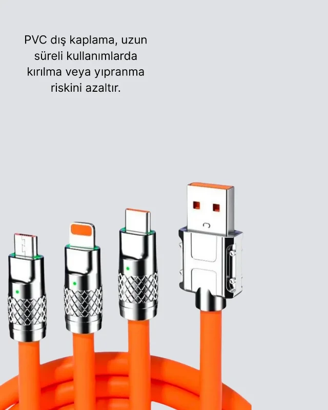 Esnek Yapılı Hızlı Şarj Kablosu - Yüksek Performanslı 1.5 Metre – 2. görsel