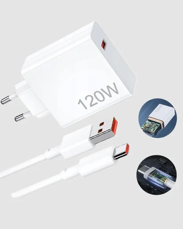 Hızlı Şarj Adaptörü 120w Type-c Kablo İle Güvenli Kullanım