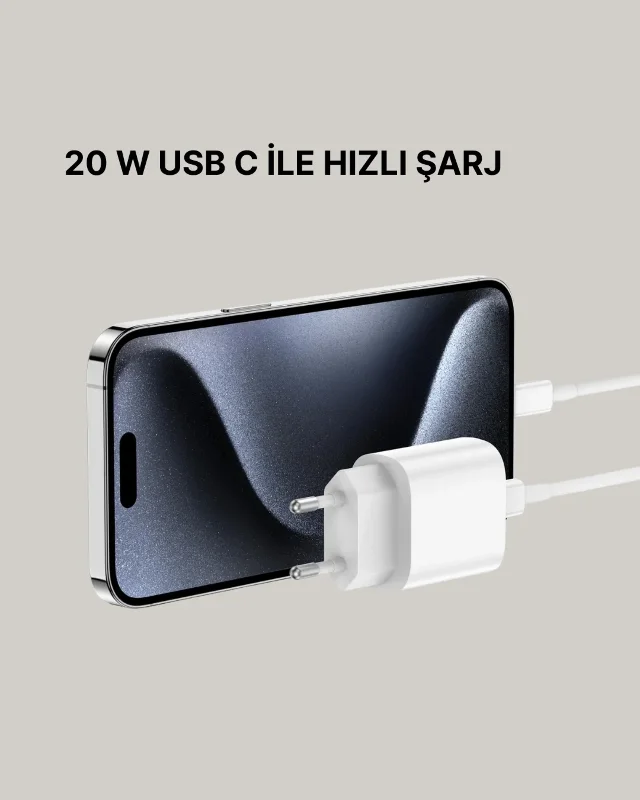 Kompakt 20w Usb-c Hızlı Şarj Cihazı İos Uyumlu Telefon Ve Tablet