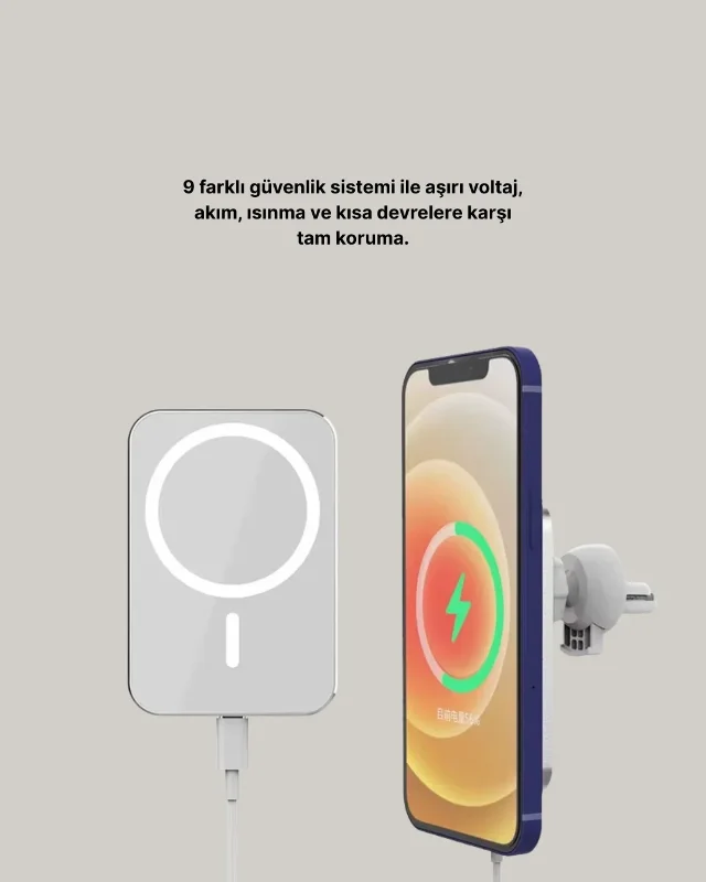 Kablosuz Hızlı Şarjlı Araç Telefon Tutucu Magsafe Uyumlu