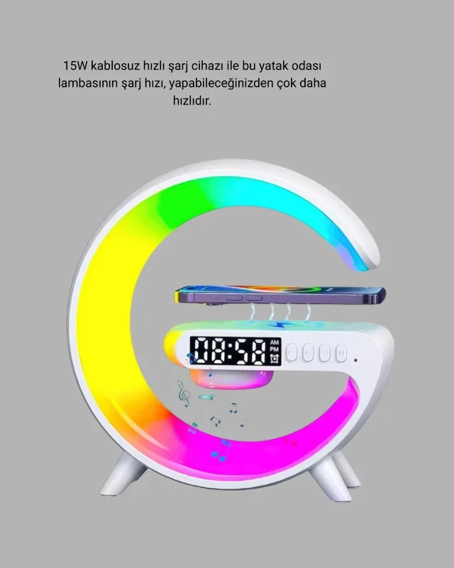 Kablosuz Şarjlı Bluetooth Hoparlör Atmosfer Lambası