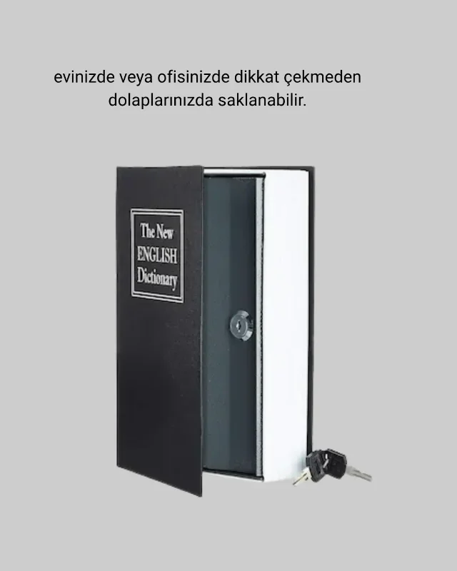Kitap Kasa Anahtarlı Metal Gövde 18,5x11,5 Cm (gizli Model)