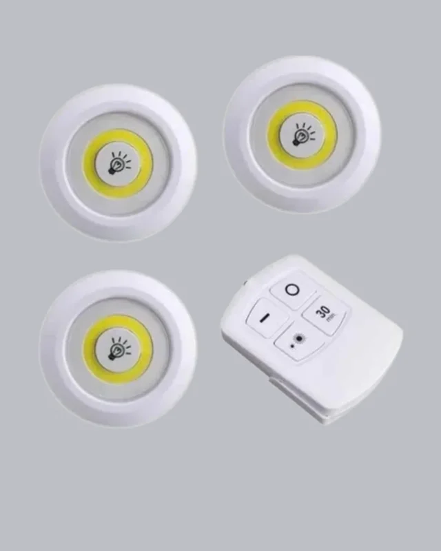Uzaktan Kumandalı Kablosuz Led Spot Lambalar 3'lü Set