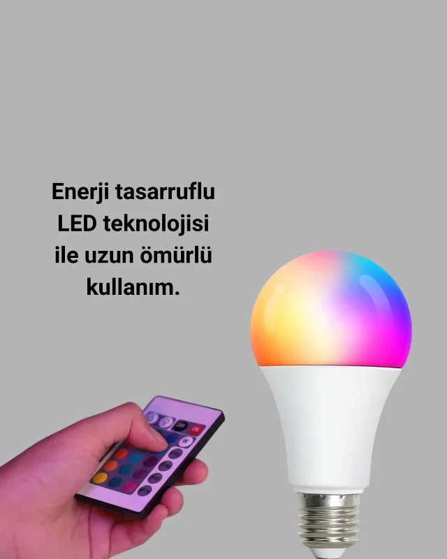 Uzaktan Kumandalı Rgb Led Ampul E27 16 Renk