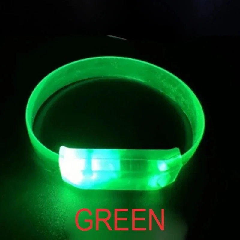 Esnek 3 Modlu LED Parti Bilekliği Yeşil Işık