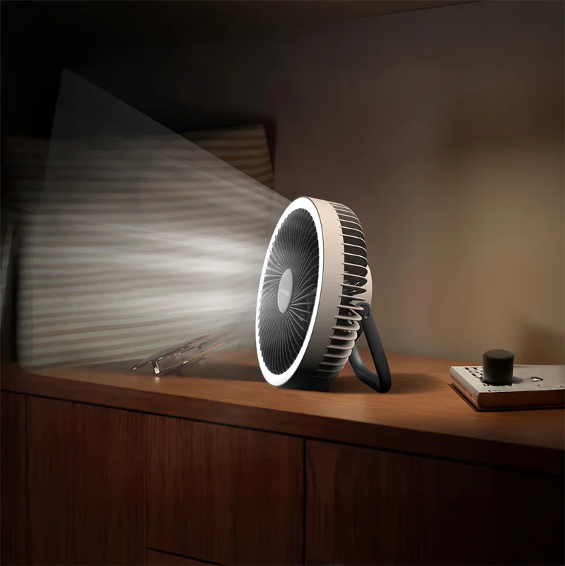 Lenyes LHF11 Led Işıklı 4 Kademeli Çok Fonksiyonlu Soğutucu Fan Beyaz