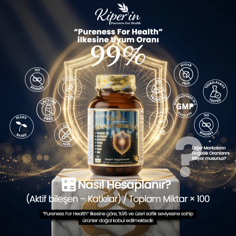 Max Formula | Güçlü | C Vitamini, Beta GGlukan Kara Mürver, Sarımsak, D3, Çinko(30Kapsül)