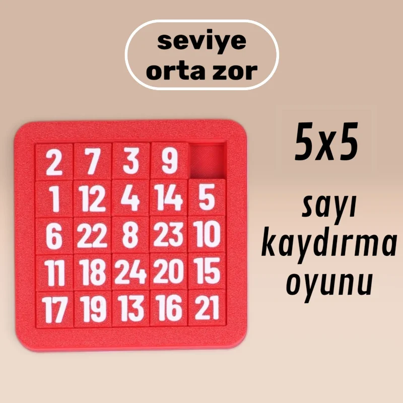Sayılar puzzle 5x5 zeka oyunu geliştiren oyuncak yetişkin puzzle çocuk sayı kaydırma