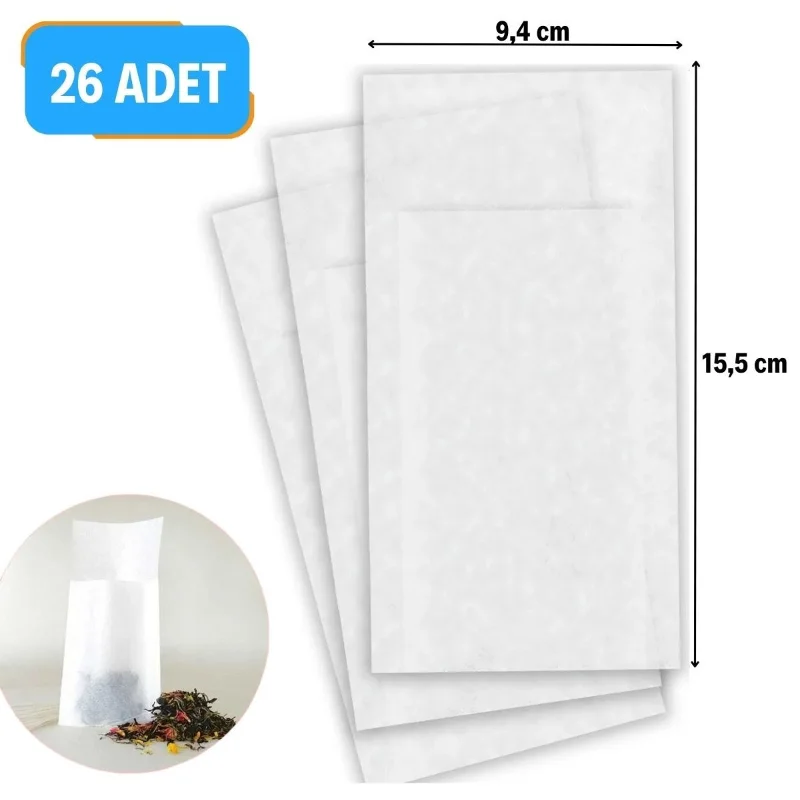 Kullan At Çay ve Kahve Demleme Filtresi 26'lı 3 Paket (78 Adet) - Bitki Çayı Süzgeç Poşeti