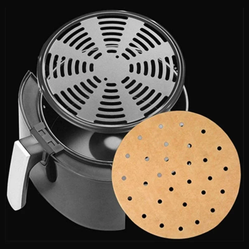 Air Fryer Pişirme Kağıdı Yuvarlak Delikli 20,5 cm 100 Adet 2'li Set - Toplam 200 Adet