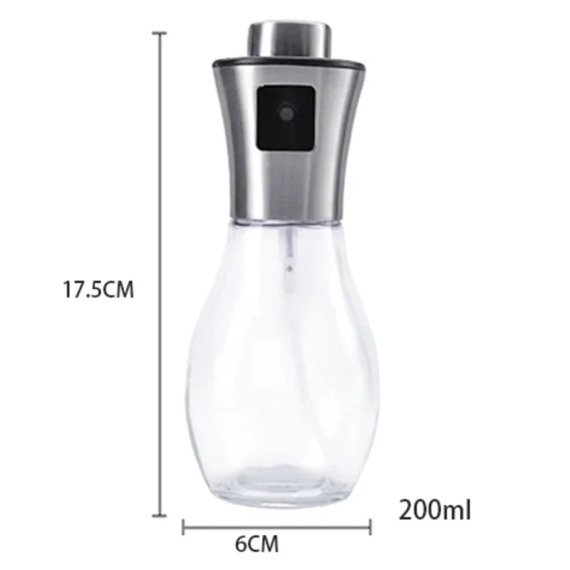 2'li Set Spreyli Sızdırmaz Cam Yağdanlık 200 ml - Yağ Sirke Limon Sos Püskürtücü Sprey Şişe