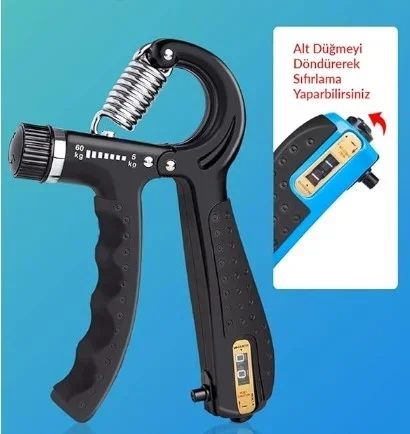 Ergonomik Sayaçlı El Yayı 5-60 Kg Bilek Egzersiz Aleti