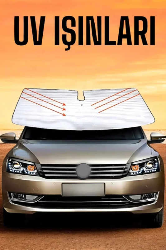 Metalize Alüminyum Oto Güneşlik 99% Isı Önleyici Tüm Araçlar İçin