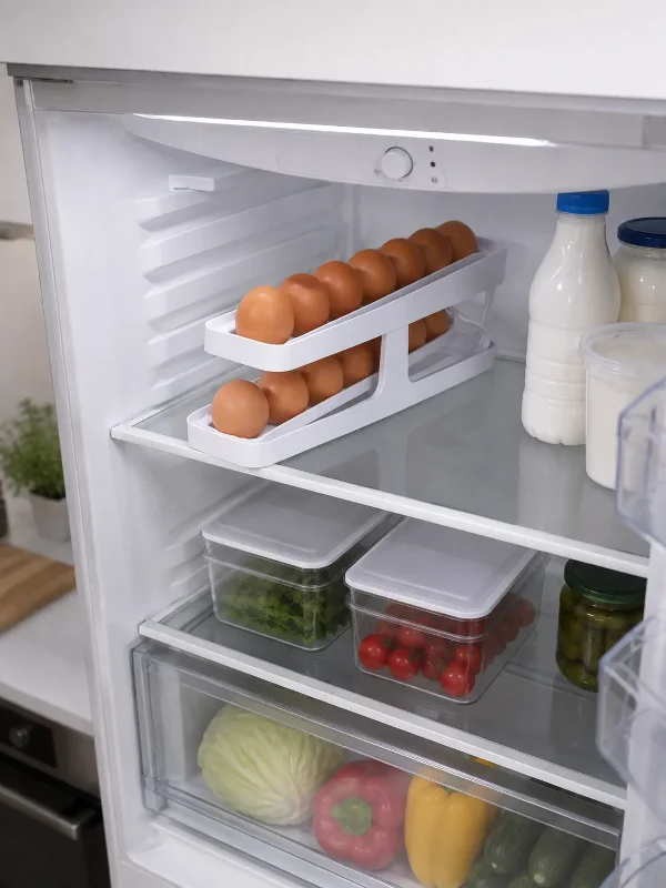 Modern İki Katlı Yumurta Organizeri 12-14 Adet Buzdolabı Düzeni