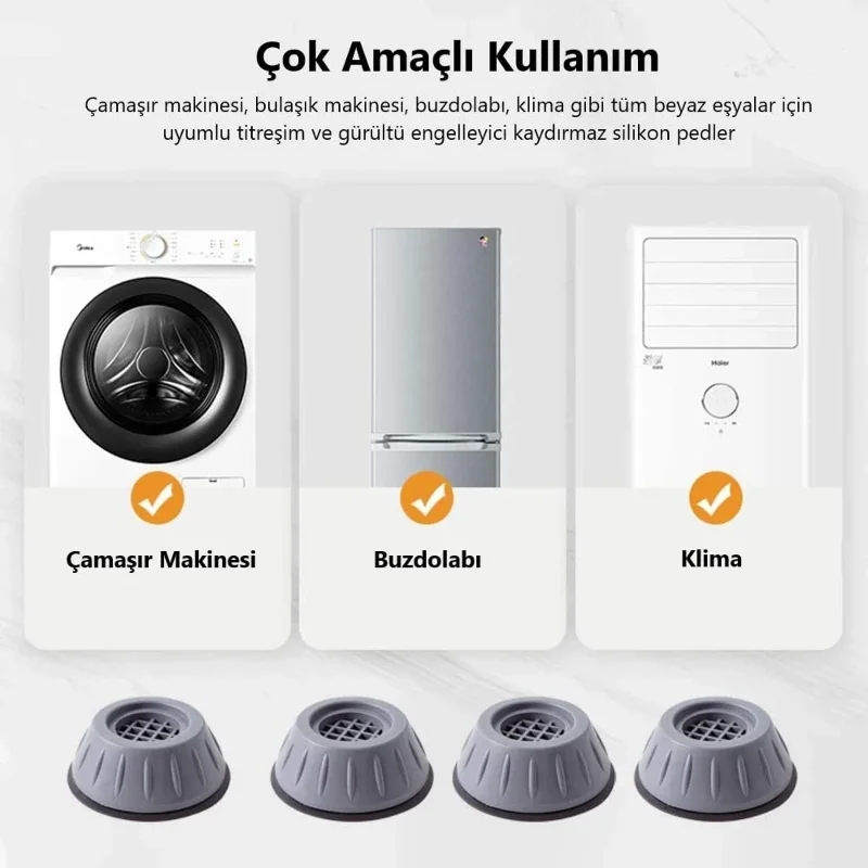 Kaydırmaz Vantuzlu Titreşim Önleyici Stoper Set 4 Adet