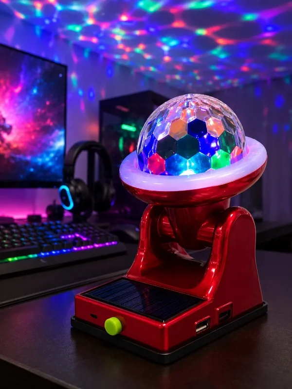 Güneş Enerjili 360° Rgb Led Projektör Lamba