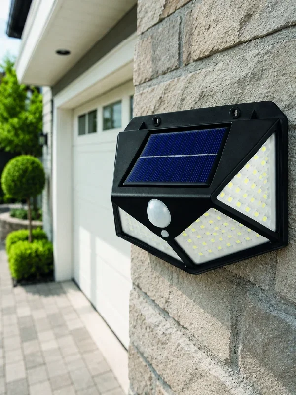 Hareket Sensörlü Güneş Enerjili Led Dış Mekan Duvar Lambası