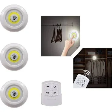 Kumandalı 3'lü Led Spot Lamba Seti (uzaktan Model)