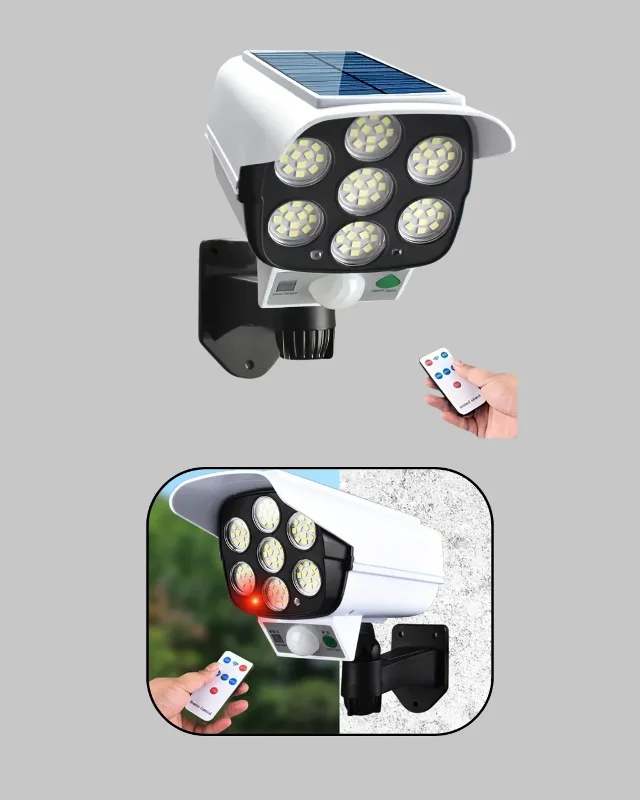 Hareket Sensörlü Güneş Enerjili Led Duvar Lambası Uzaktan Kumandalı