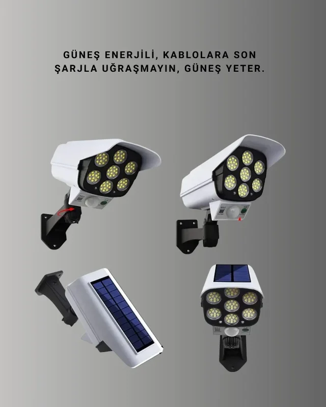 Kablosuz, Güneş Paneliyle Şarj Olan Dış Mekan Lambası – 8-10 Saat Süre