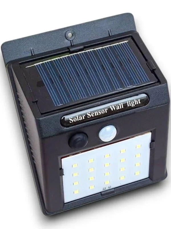 Güneş Enerjili 20 Led Duvar Lambası Su Geçirmez