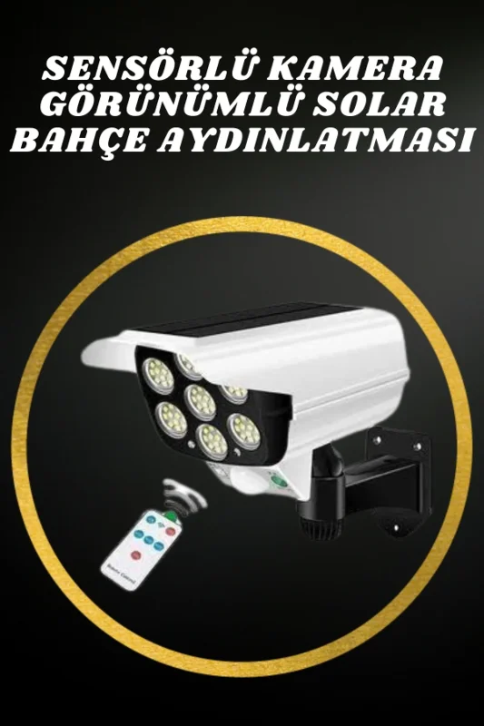 Güneş Enerjili Duvar Lambası Kamera Görünümlü 40 Saat Çalışma Süresi