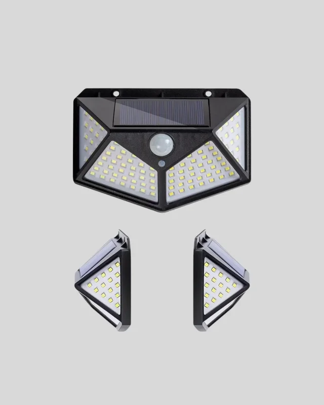 Hareket Algılamalı 100 Led Solar Bahçe Lambası Dış Mekan