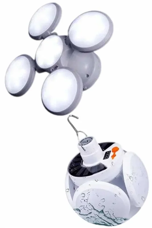 Taşınabilir 5 Kanatlı Solar Lamba Usb Şarjlı Bahçe