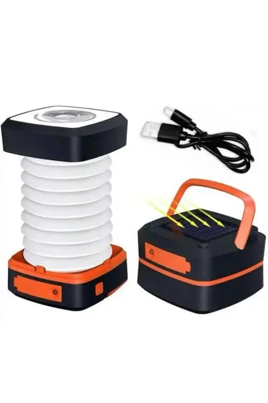 Katlanabilir Solar Şarjlı Led Lamba 1200 Mah El Fenerli