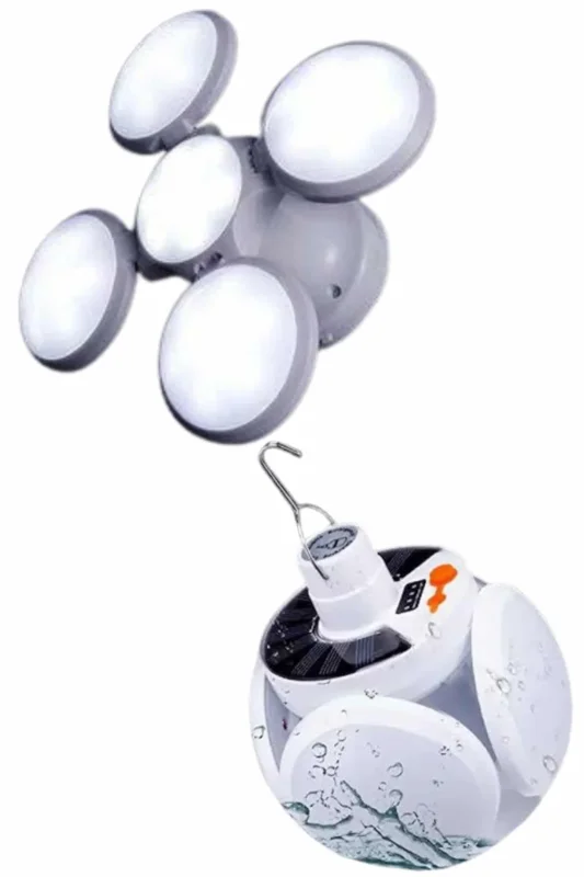 Taşınabilir 5 Kanatlı Solar Lamba Usb Şarjlı Açık Alan