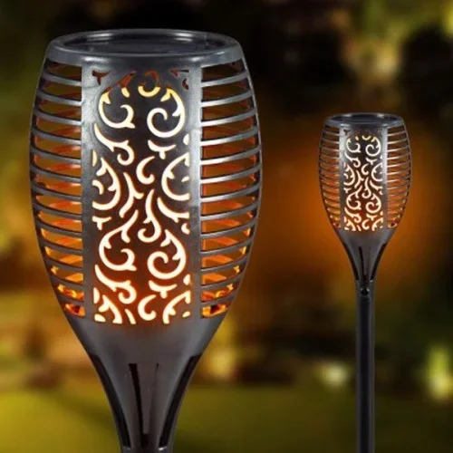 Solar Bahçe Lambası 51 Cm Alev Efekti İle Dış Mekan