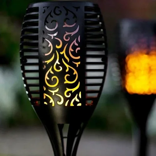 Solar Bahçe Lambası 51 Cm Alev Efekti İle Dış Mekan