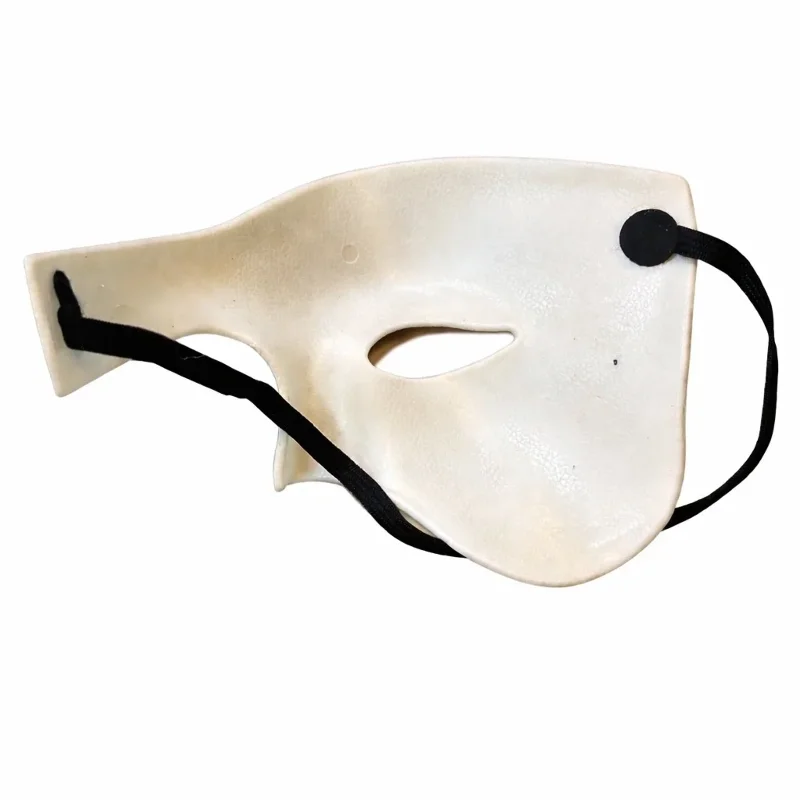 Şık Beyaz Yarım Erkek Maske - Phantom Parti Aksesuvarı