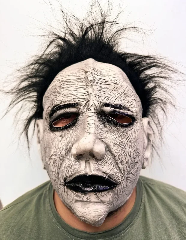 Korkutucu Michael Myers Lateks Yüz Maskesi Siyah Saçlı