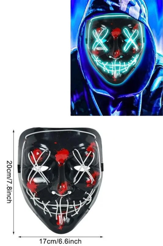 Etkileyici Işıklı Led Maske 1 Adet Parti Eğlence İçin
