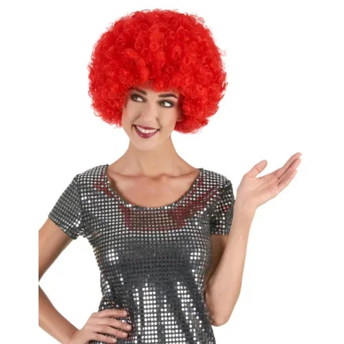 Kıvırcık Kırmızı Afro Bonus Peruk 120 Gram