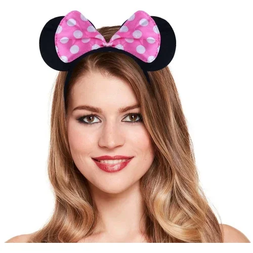 Minnie Mouse Tasarımlı Pembe Fiyonklu Kulak Tacı
