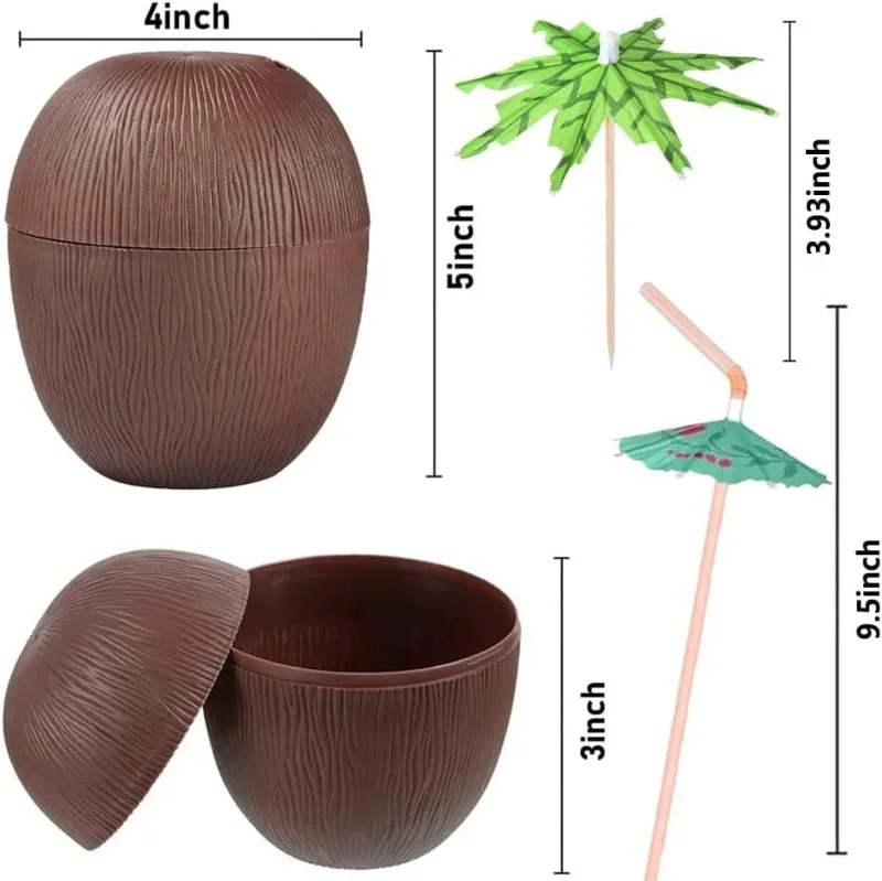 Tropikal Tasarımlı Pipetli İçecek Kabı 10x13 Cm Eğlenceli Parti