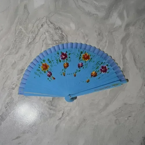 Renkli Çift Taraflı Bambu Yelpaze 12'li Set