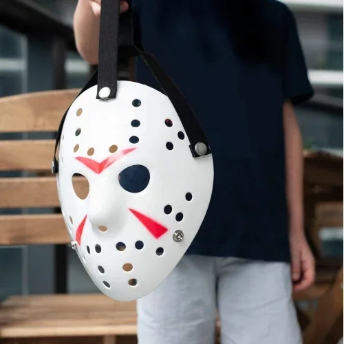 Kırmızı Çizgili Tam Yüz Hokey Maskesi 20x25 Cm
